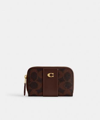 ＜COACH＞エッセンシャル　スモール　ジップ　アラウンド　カード　ケース・シグネチャー　キャンバス